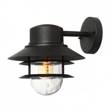COPENHAGEN Modern Outdoor Wall Lantern Matte Black