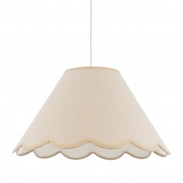 natural linen coolie shade with scalloped edge