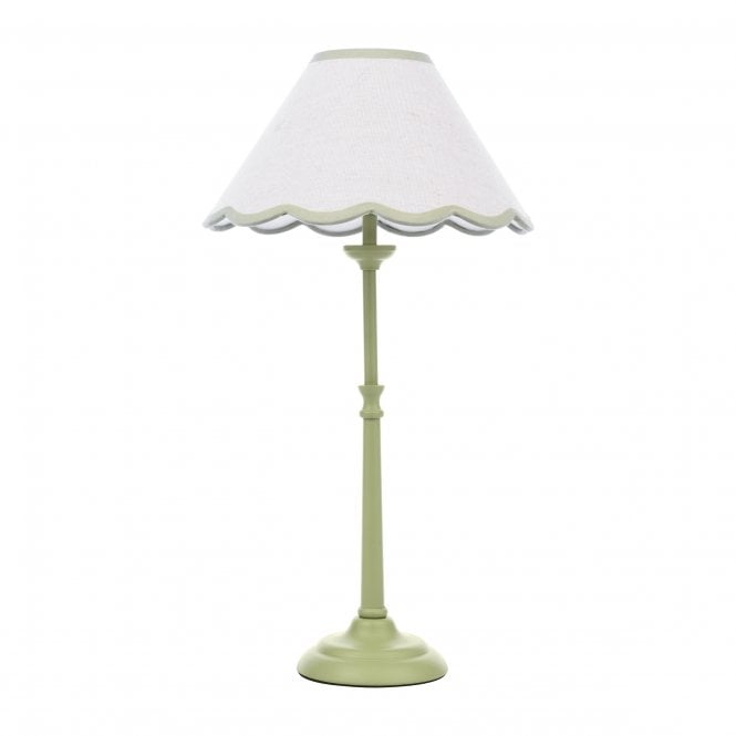 Cordwell Table Lamp - Matt Green with Linen Coolie Shade