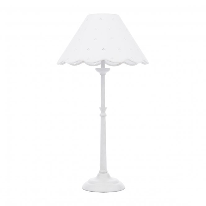 Cordwell Table Lamp - Matt White with White Coolie Shade