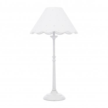 matte white table lamp with white coolie shade