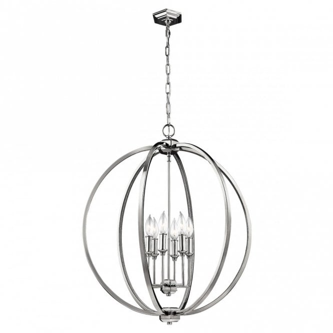 CORINNE 6 Light Pendant Polished Nickel