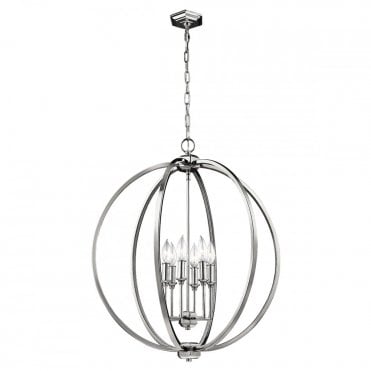 CORINNE 6 Light Pendant Polished Nickel