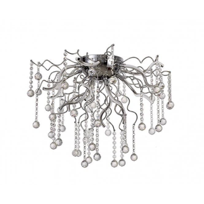 CORKSCREW 29W LED Ceiling Light 3000K Polished Chrome Crystal