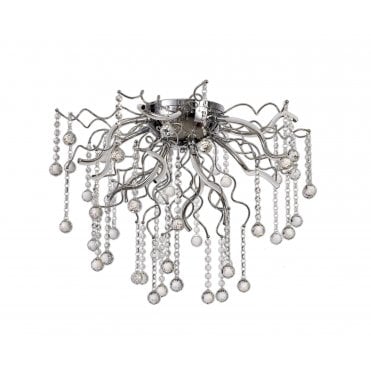 CORKSCREW 29W LED Ceiling Light 3000K Polished Chrome Crystal