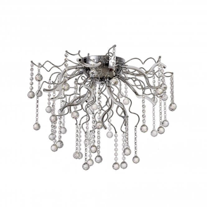 CORKSCREW 29W LED Ceiling Light 3000K Polished Chrome Crystal