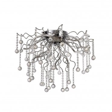 CORKSCREW 29W LED Ceiling Light 3000K Polished Chrome Crystal
