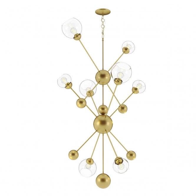 COSMOS Extra Large 8 Light Ceiling Pendant Butter Brass Sputnik Style