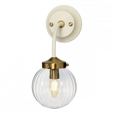 COSMOS Wall Light in Antique Brass and Cream/Ivory