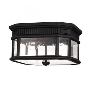 Black Exterior Flush Ceiling Mount