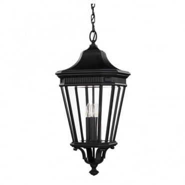 Exterior Large Chain Lantern In Black