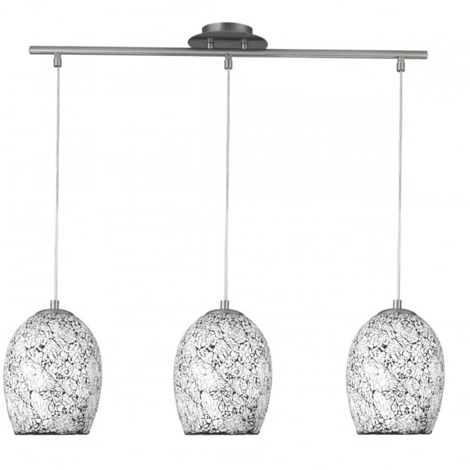 CRACKLE - 3 Light White Glass Ceiling Pendant