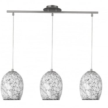 CRACKLE - 3 Light White Glass Ceiling Pendant