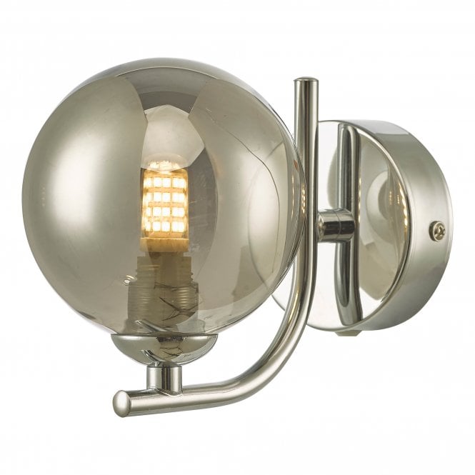 CRADLE Wall Light Polished Chrome Smoked Glass