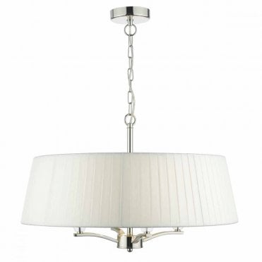 CRISTEN - 4lt Ceiling Pendant in Polished Nickel with Shade