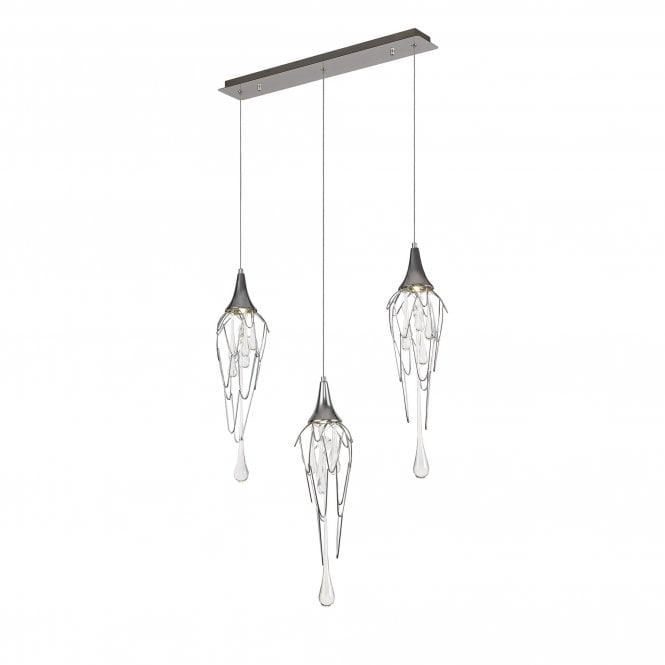 CRYZMELT 3 light Pendant Bar in Polished Chrome
