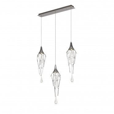 CRYZMELT 3 light Pendant Bar in Polished Chrome