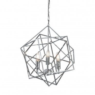 Geometric cube frame in chrome