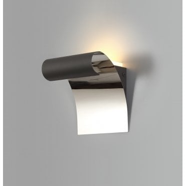 CURL LED Wall Light 3000K Sand Anthracite/Polished Chrome Wave Design