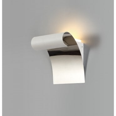 CURL LED Wall Light 3000K Sand White/Polished Chrome Wave Design