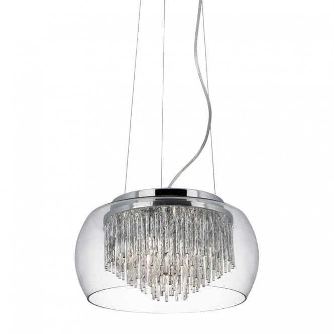 CURVA - Modern Ceiling Pendant With Aluminium Tubes And Glass Shade