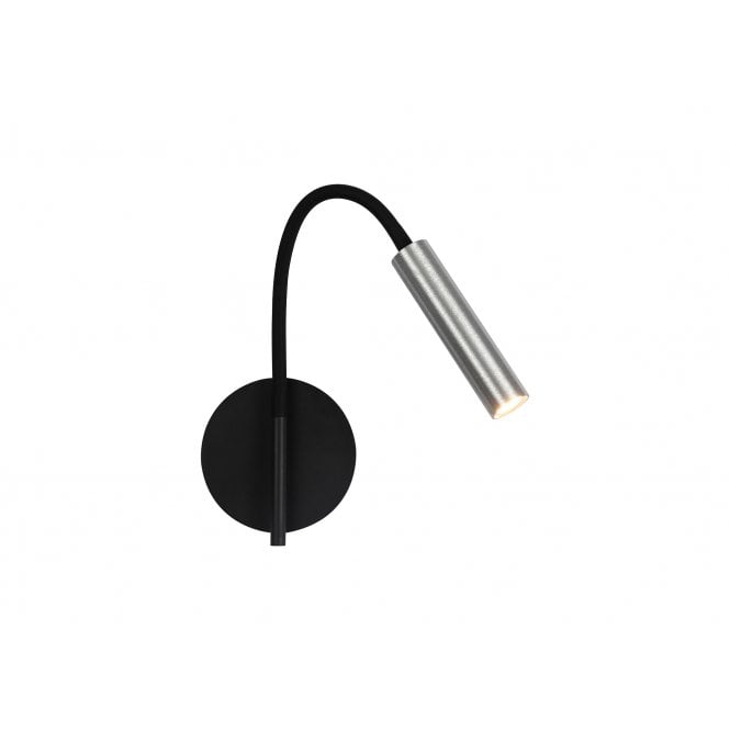 CUSTOM 1 Light Adjustable Switched Wall Light 5W LED 3000K 311lm Black/Aluminium