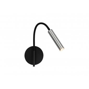 CUSTOM 1 Light Adjustable Switched Wall Light 5W LED 3000K 311lm Black/Aluminium