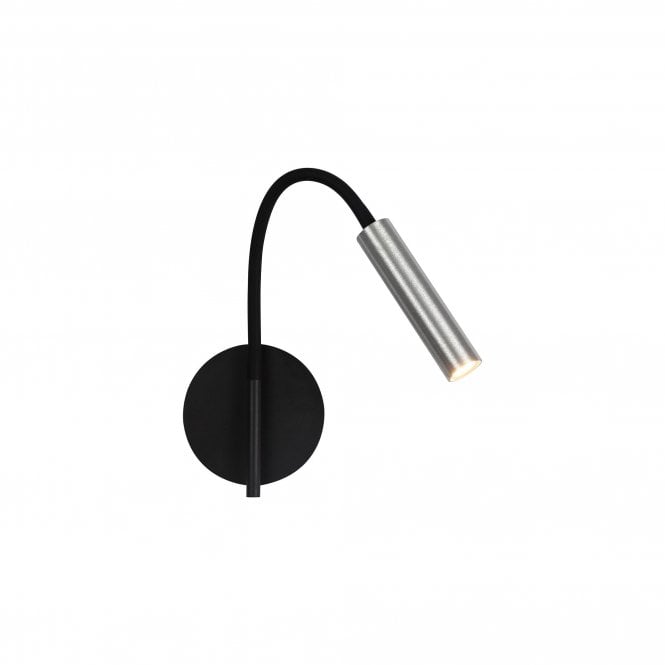 CUSTOM 1 Light Adjustable Switched Wall Light 5W LED 3000K 311lm Black/Aluminium
