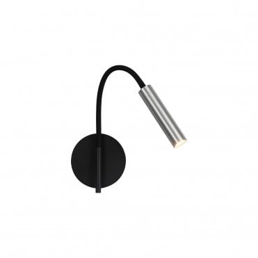 CUSTOM 1 Light Adjustable Switched Wall Light 5W LED 3000K 311lm Black/Aluminium