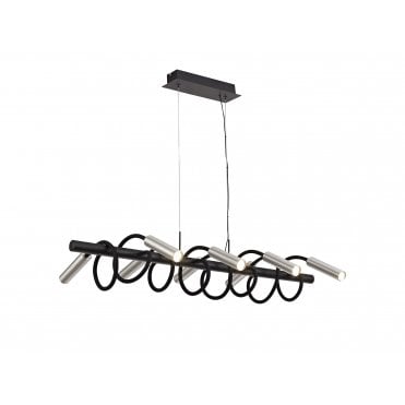 CUSTOM 8 Light Adjustable Arms Dimmable Ceiling Pendant Light Black/Aluminium