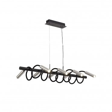 CUSTOM 8 Light Adjustable Arms Dimmable Ceiling Pendant Light Black/Aluminium