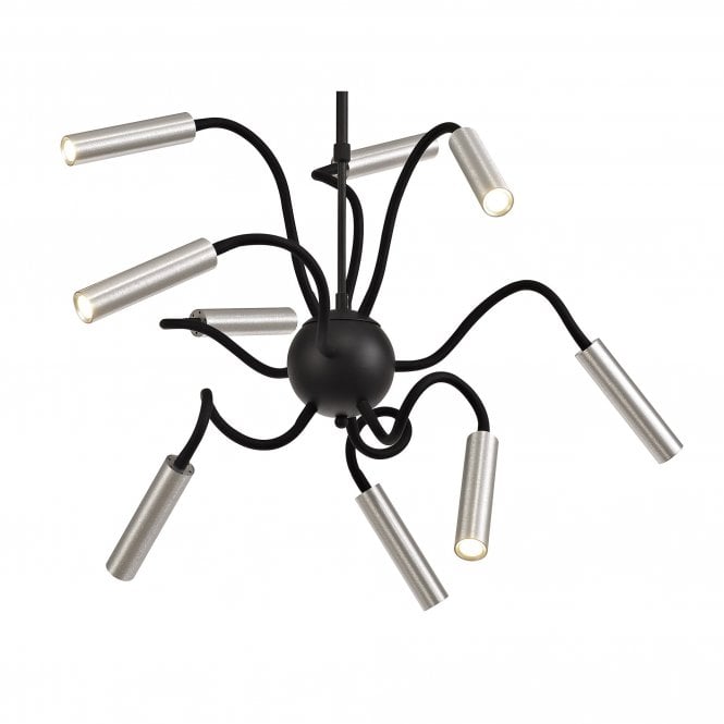 CUSTOM 9 Light Adjustable Arms Ceiling Pendant LED Dimmable Black/Aluminium