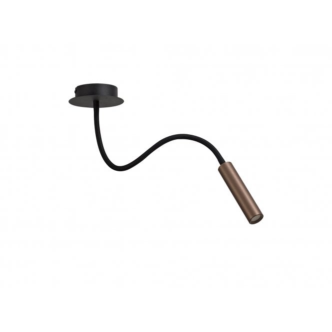 CUSTOM Adjustable Arm Ceiling Light Black/Satin Copper
