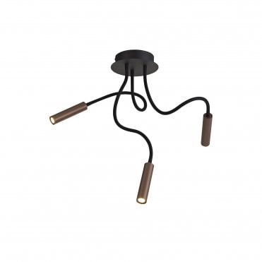 CUSTOM Adjustable Arms Ceiling Light Black/Satin Copper
