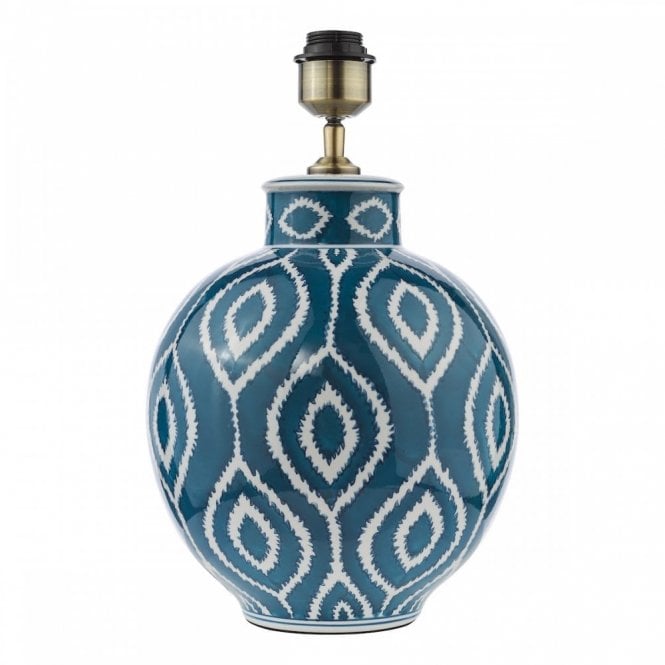 Dakari Ceramic Table Lamp - Blue and Antique Brass (Base Only)