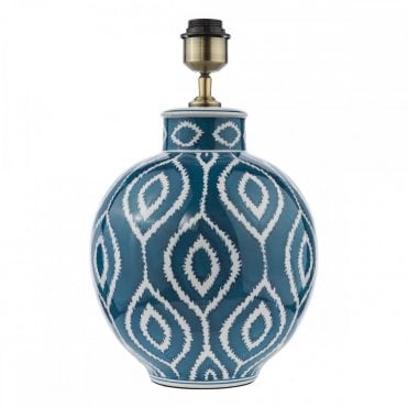 Dakari Ceramic Table Lamp - Blue and Antique Brass (Base Only)