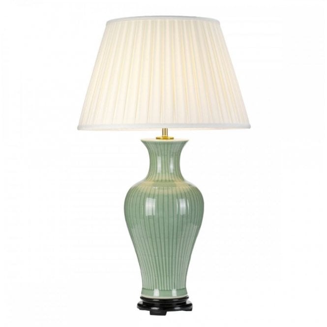 DALIAN Traditional Green Table Lamp With Tall Empire Shade