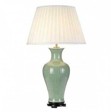 DALIAN Traditional Green Table Lamp With Tall Empire Shade