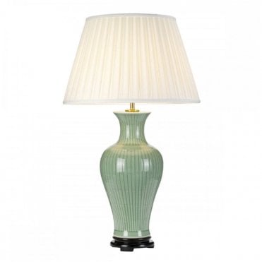 DALIAN Traditional Green Table Lamp With Tall Empire Shade