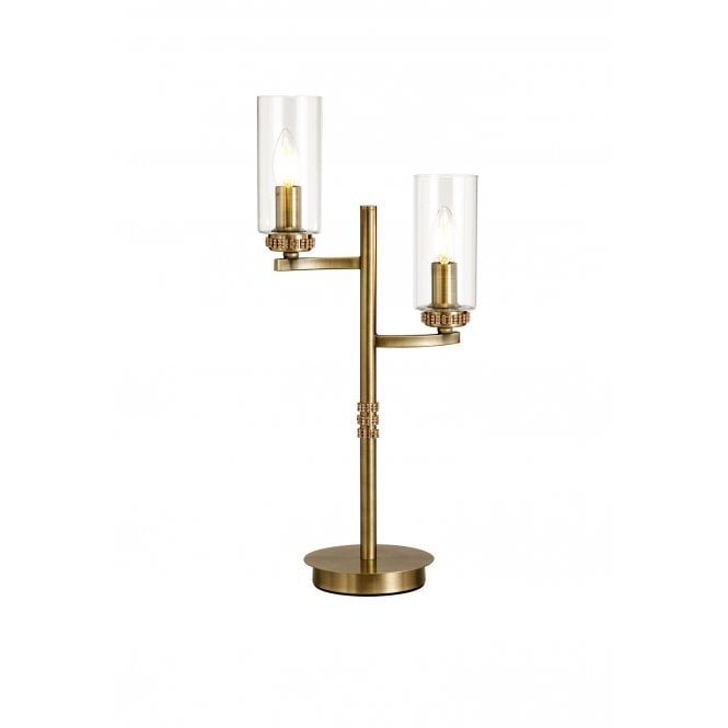 DARETTE 2 x E14 Table Lamp Antique Brass