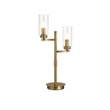 DARETTE 2 x E14 Table Lamp Antique Brass