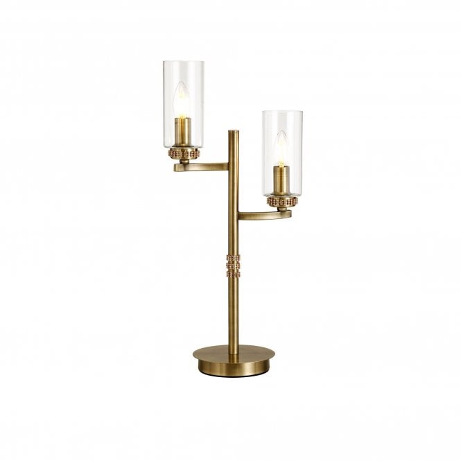 DARETTE 2 x E14 Table Lamp Antique Brass