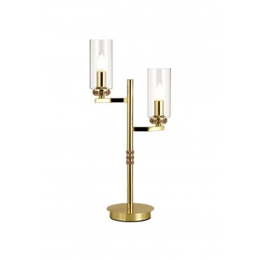 2 x E14 Table Lamp Polished Gold