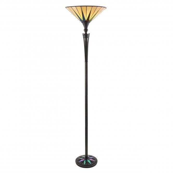 DARK STAR - Tiffany Art Deco Uplighter Floor Lamp