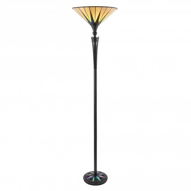 DARK STAR - Tiffany Art Deco Uplighter Floor Lamp
