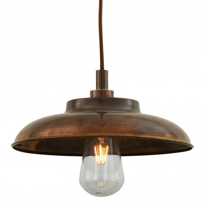 DARYA Industrial Bathroom Ceiling Pendant Antique Brass IP65