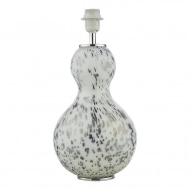 Glass table lamp base with speckled chrome 