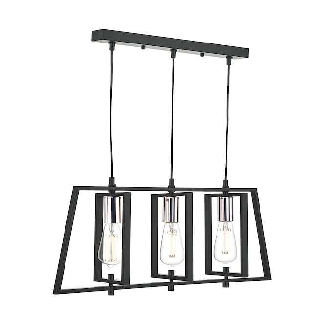 DAX - 3 Light Pendant Bar Black Polished Chrome