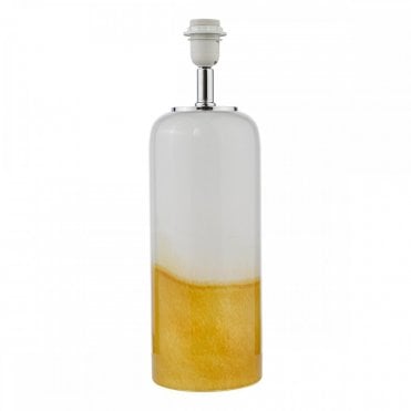 white & yellow art glass table lamp