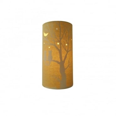 Cylindrical Fabric Love Cats Table Lamp